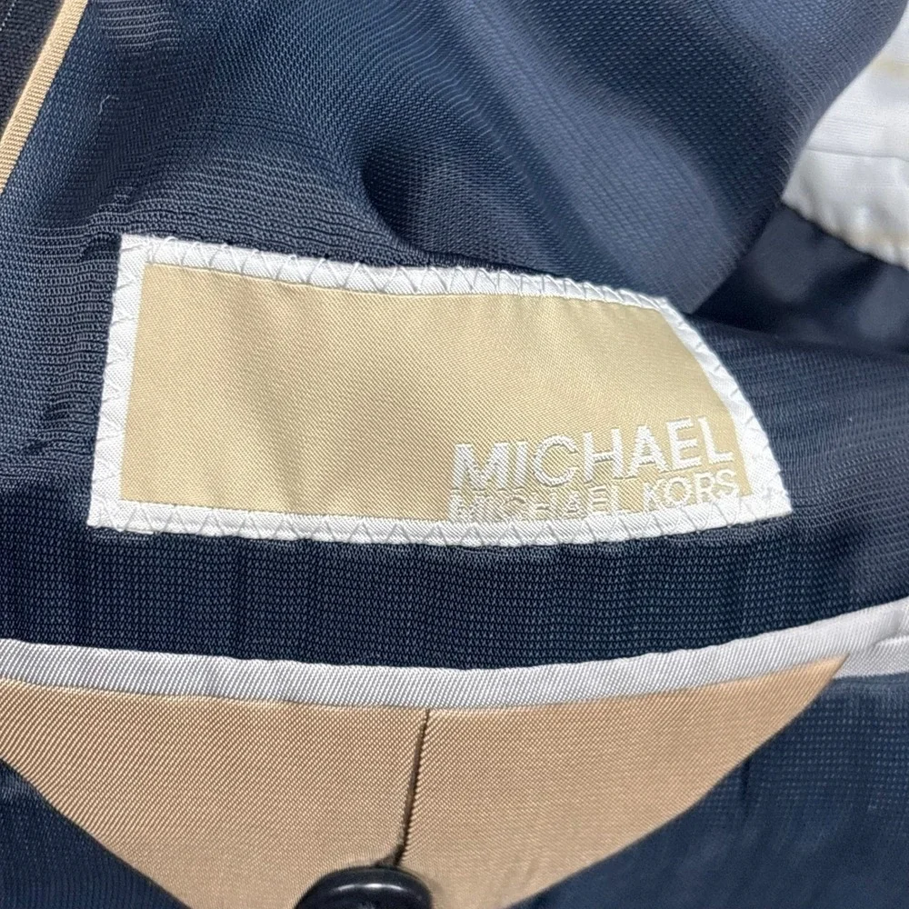 Michael Michael Kors Mens 42S Pinstripe Wool Blend 2-Button Suit Jacket Charcoal
